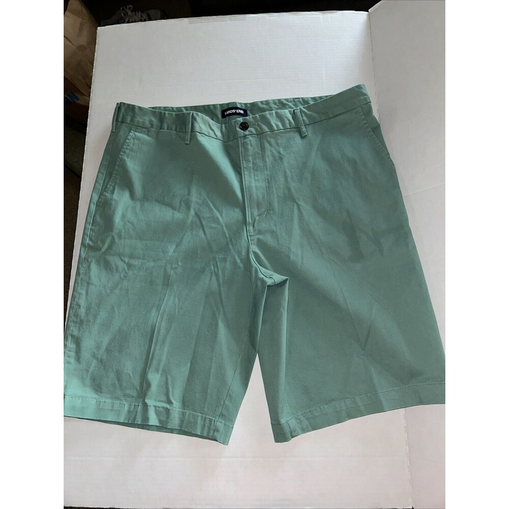 Lands End Traditional Fit Men's sz 38 chino flat front pocket Short 11” inseam